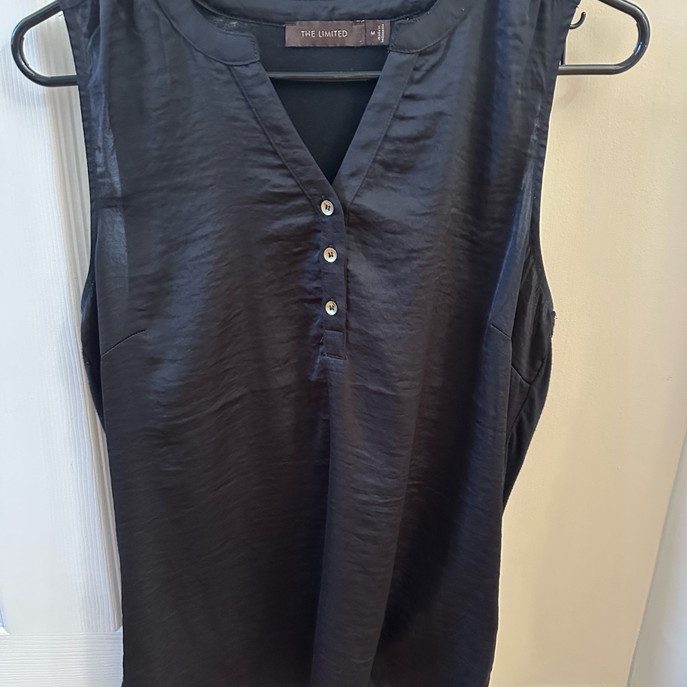 The Limited Midnight Black Sleeveless Blouse